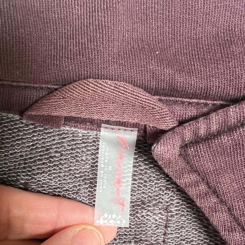 Free People Movement Plum Purple Split Mock Neck Pullover Sweatshirt Womens M - Picture 3 of 6